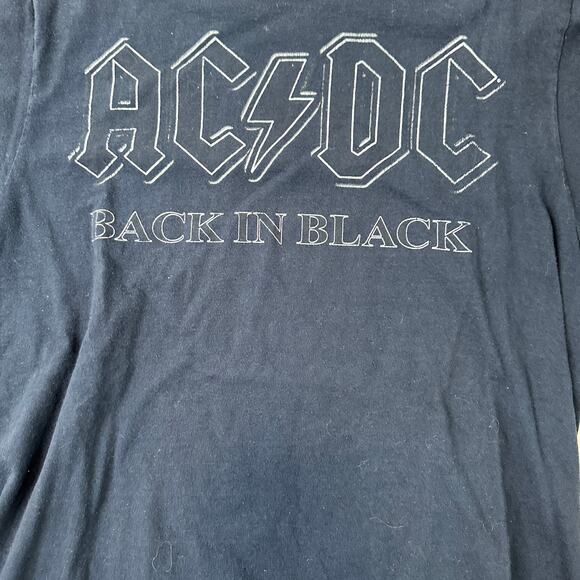 ACDC Rock Metal Band T-Shirt Women's Medium Black Short Sleeve Crew Neck - Picture 2 of 4